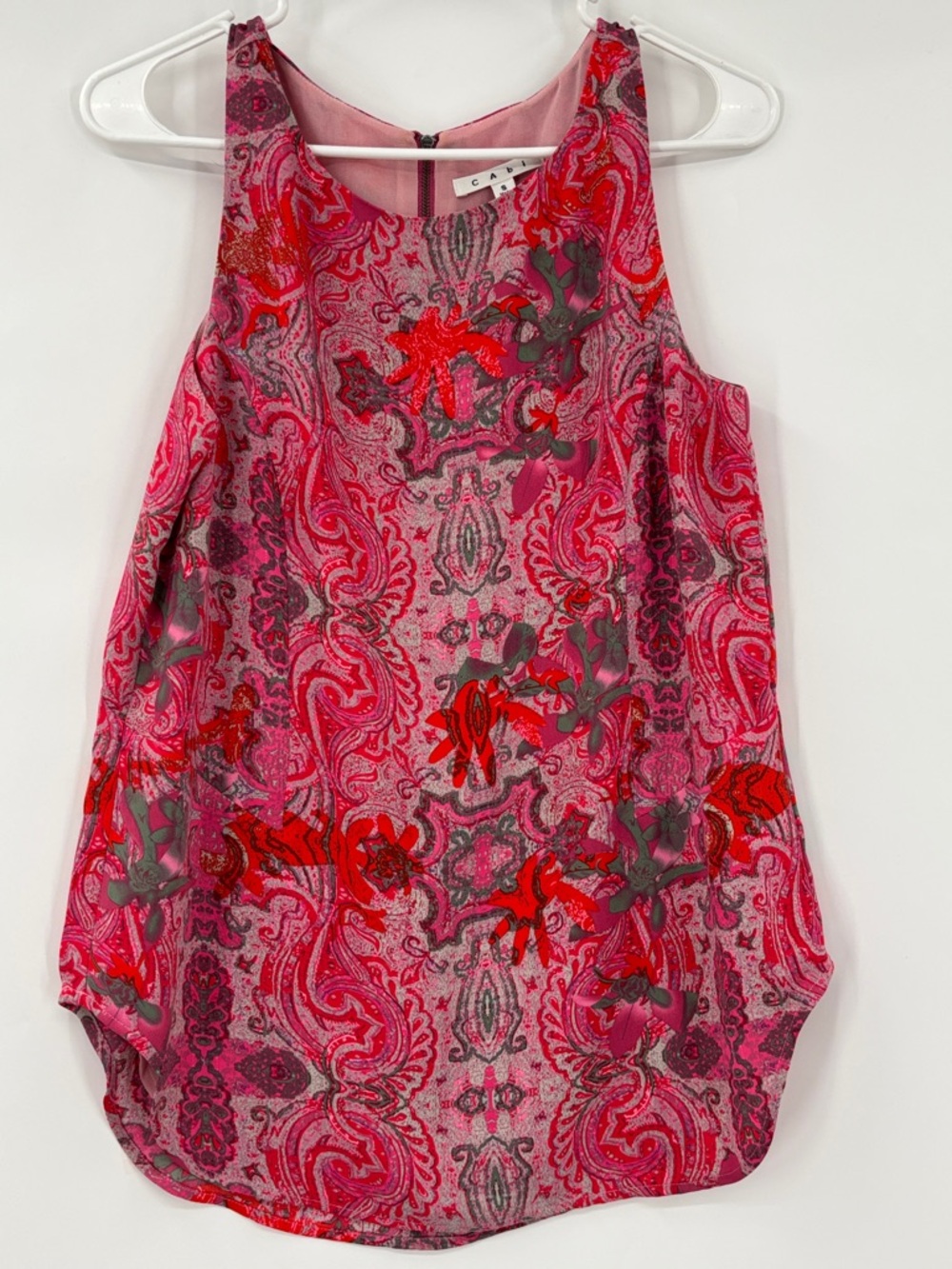 CAbi Red & Pink Paisley Camisole